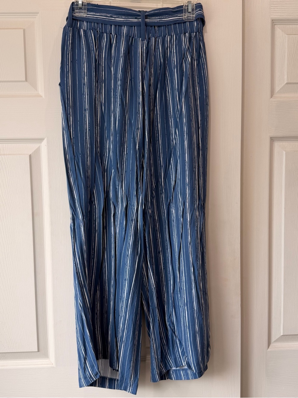 Candie's Blue and White Striped Wide Leg Pants